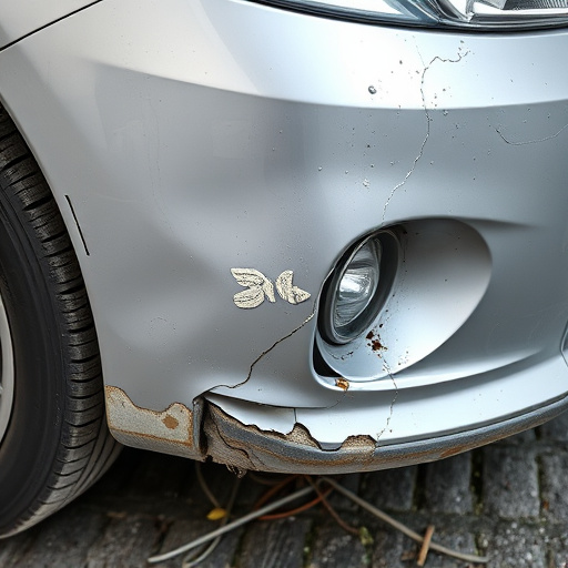 damaged car bumper