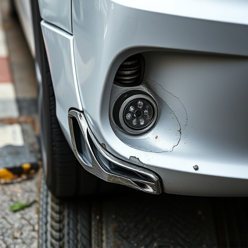 damaged car bumper