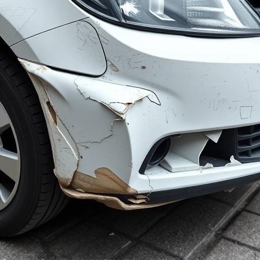 damaged car bumper