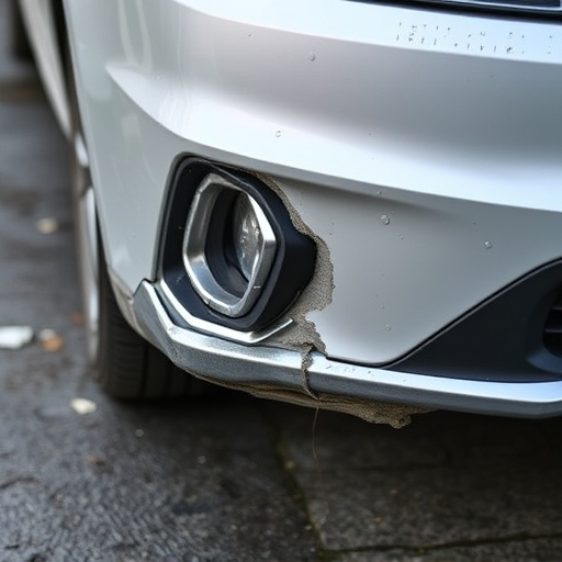 damaged car bumper