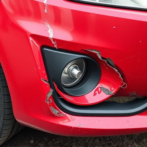 damaged car bumper