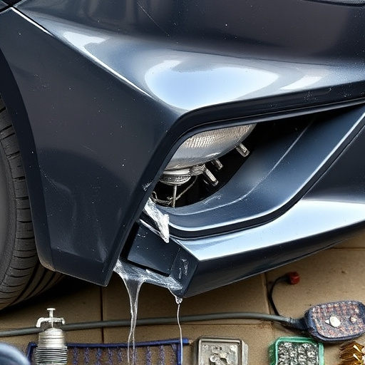 damaged car bumper