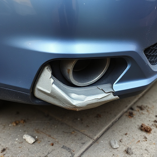 damaged car bumper