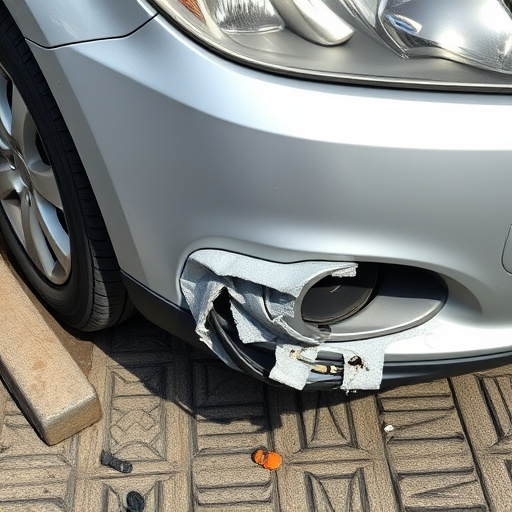 damaged car bumper