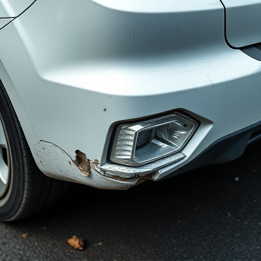 damaged car bumper