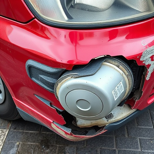 damaged car bumper