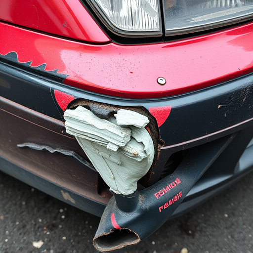 damaged car bumper