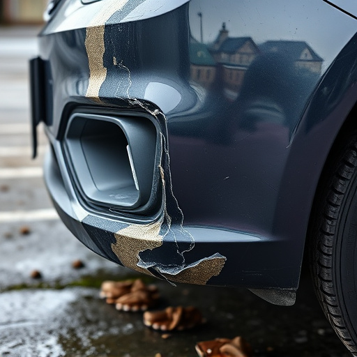 damaged car bumper