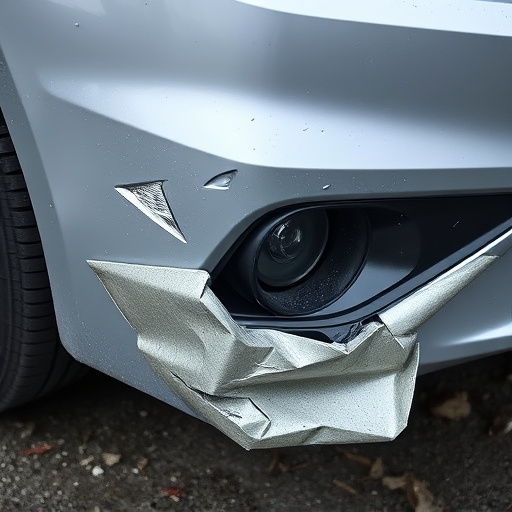 damaged car bumper