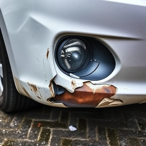 damaged car bumper