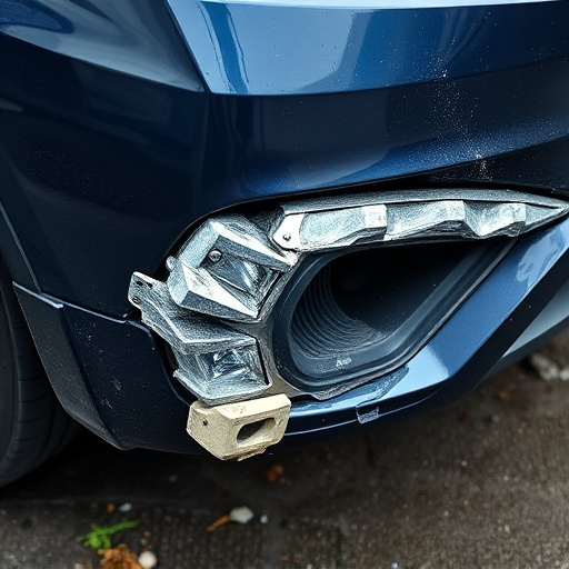 damaged car bumper