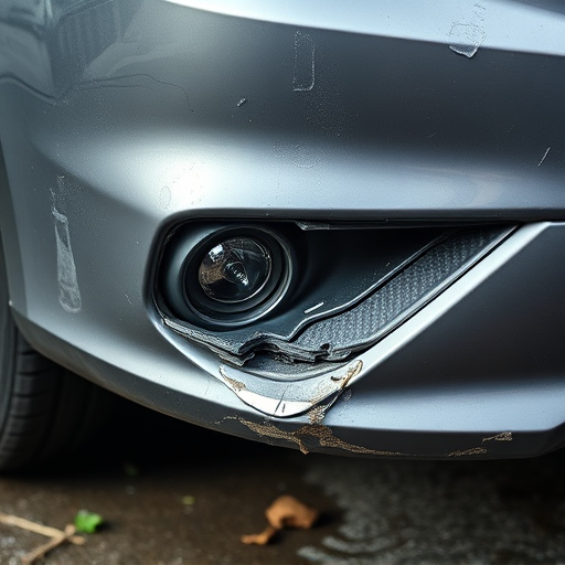 damaged car bumper