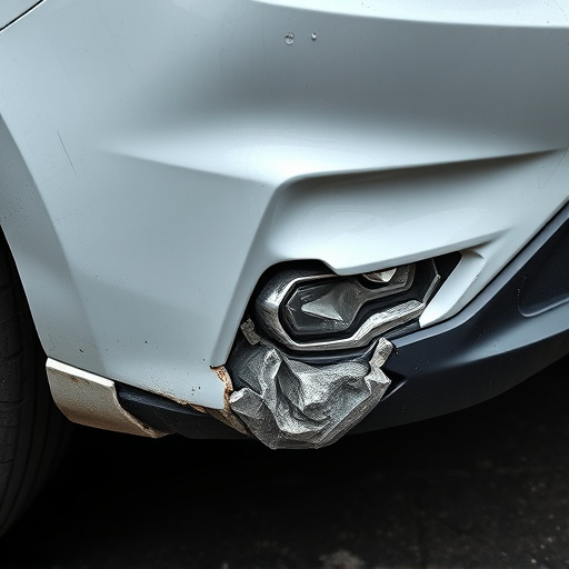 damaged car bumper