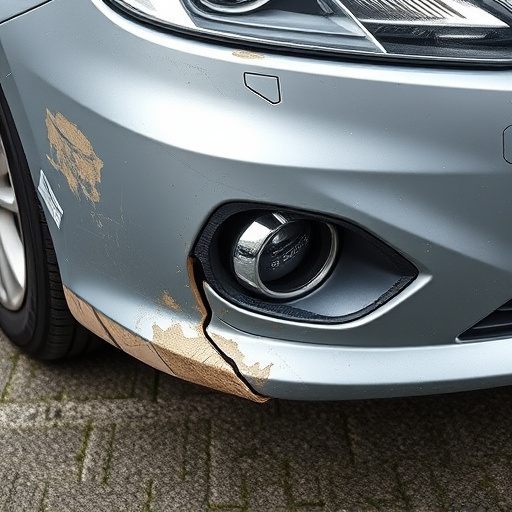 damaged car bumper