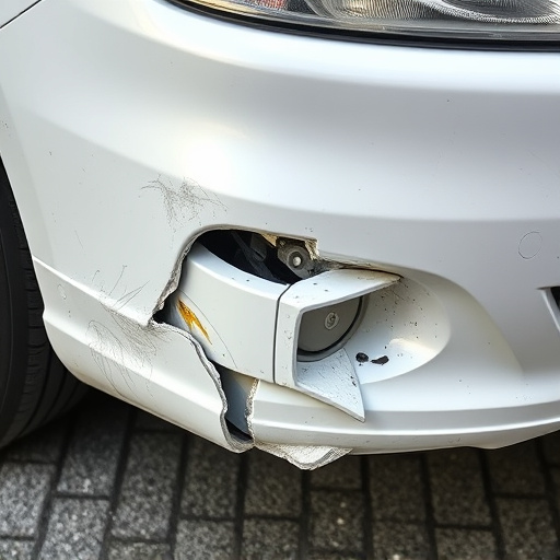 damaged car bumper