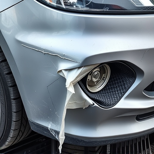 damaged car bumper