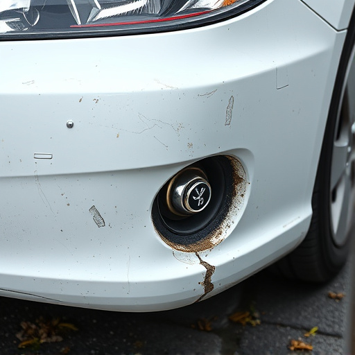 damaged car bumper