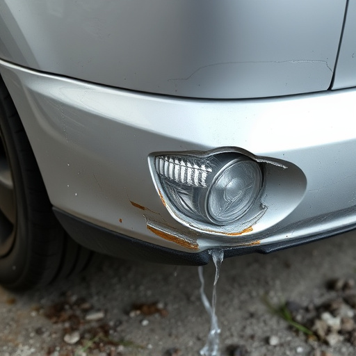 damaged car bumper