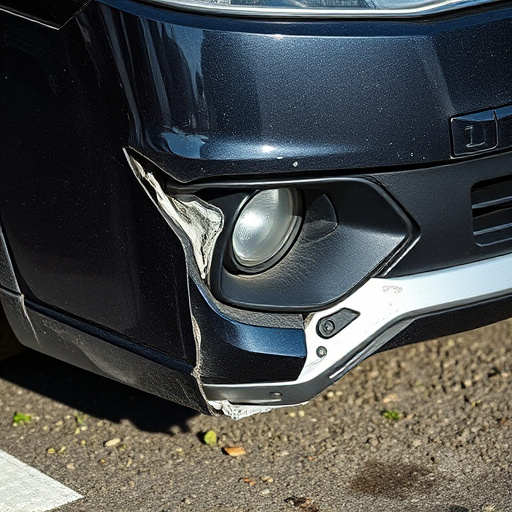 damaged car bumper