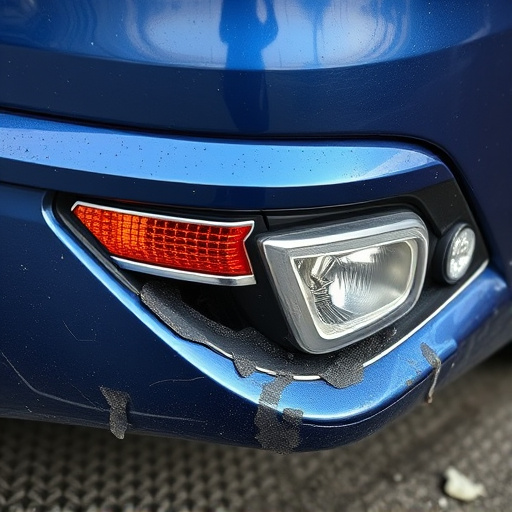 damaged car bumper
