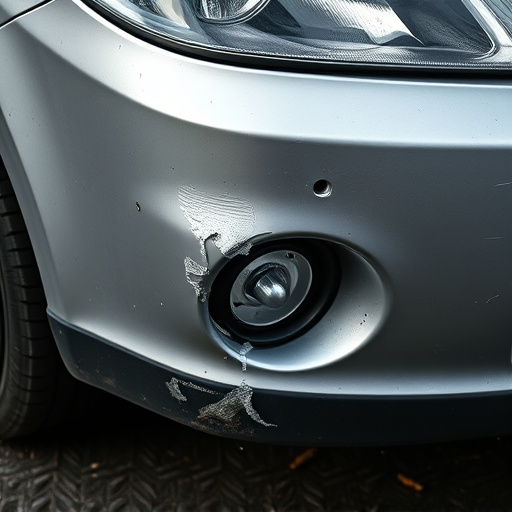 damaged car bumper