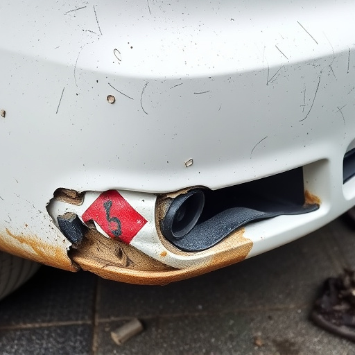 damaged car bumper