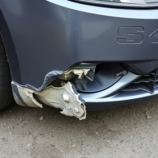 damaged car bumper