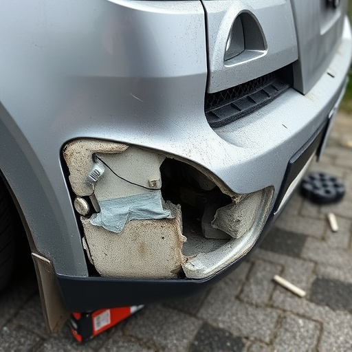 damaged car bumper
