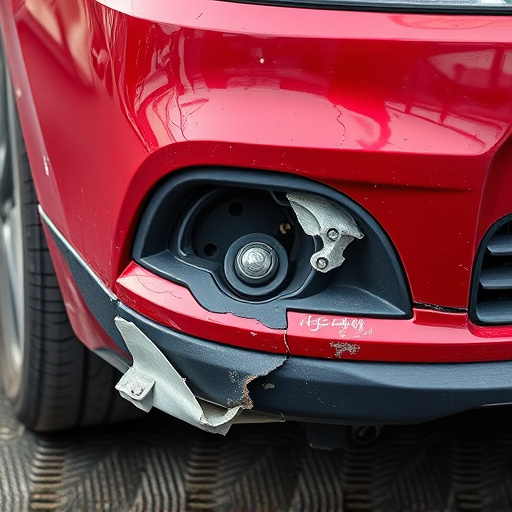 damaged car bumper