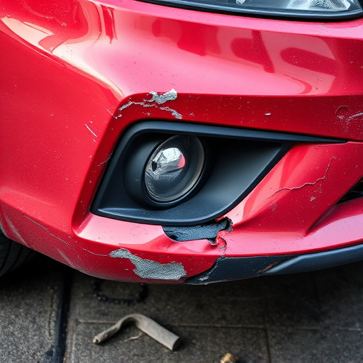 damaged car bumper