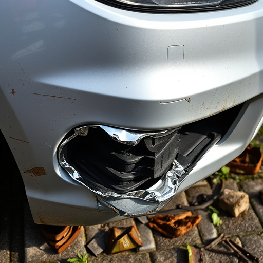 damaged car bumper
