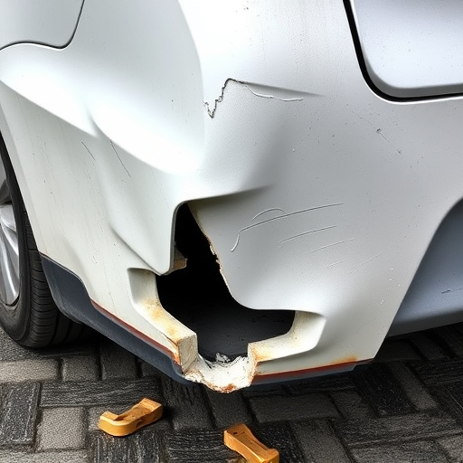 damaged car bumper