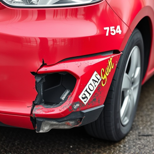 damaged car bumper