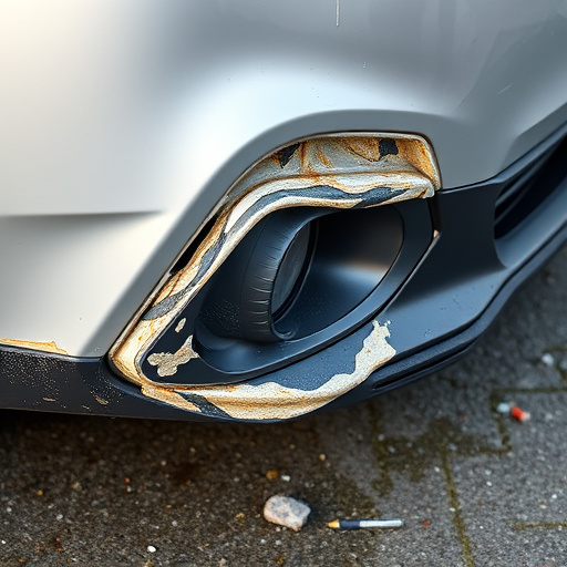 damaged car bumper