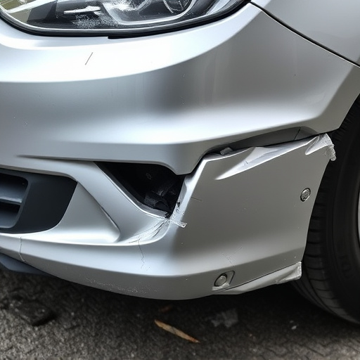 damaged car bumper