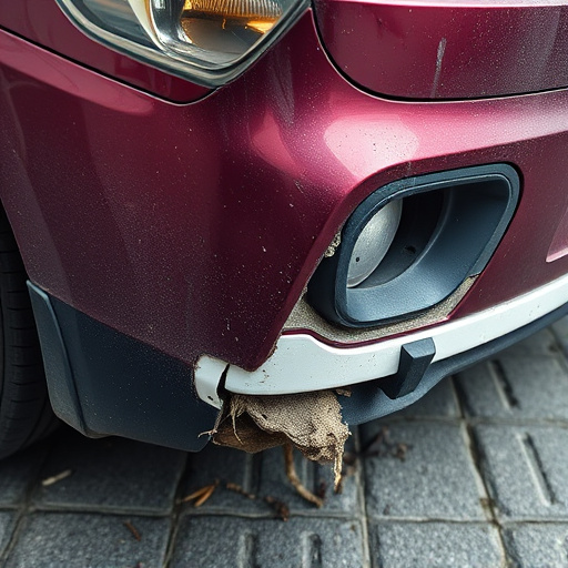 damaged car bumper