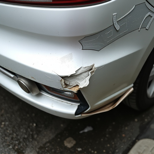 damaged car bumper