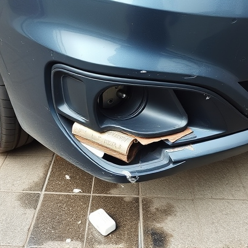 damaged car bumper
