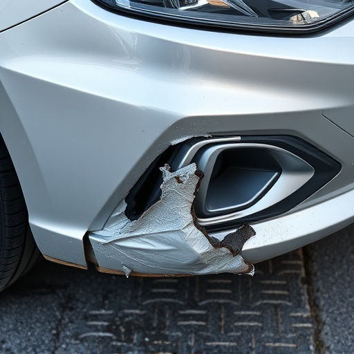 damaged car bumper
