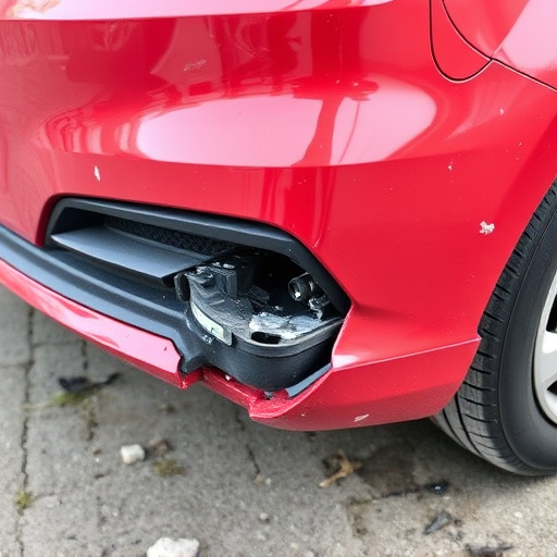 damaged car bumper