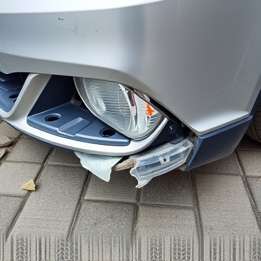 damaged car bumper