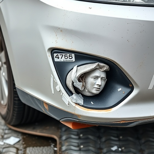 damaged car bumper