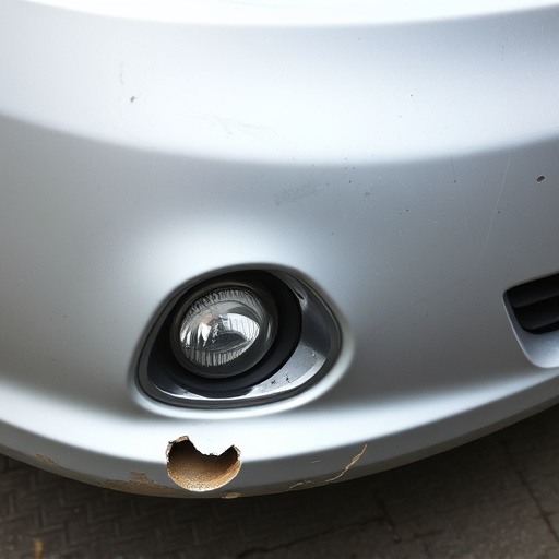 damaged car bumper