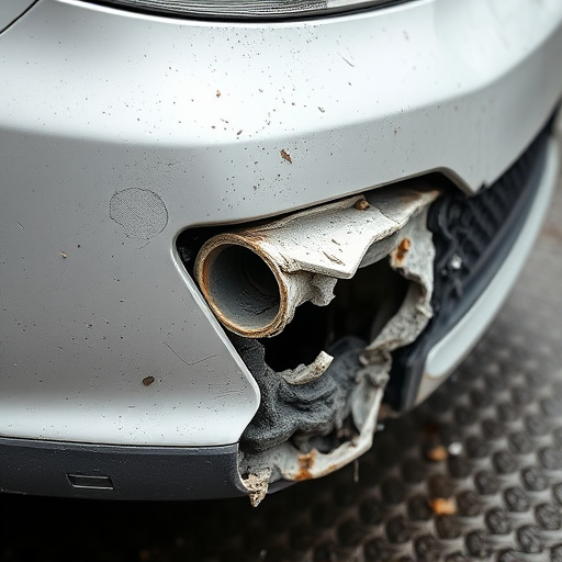 damaged car bumper