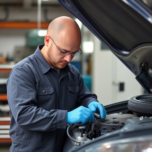 auto technician working