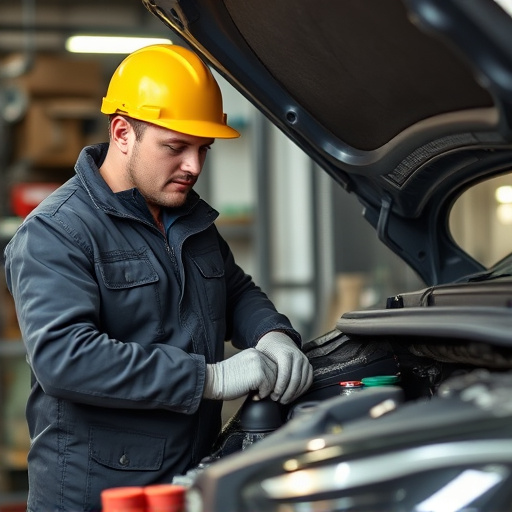 auto technician working