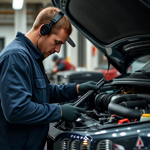 auto technician working