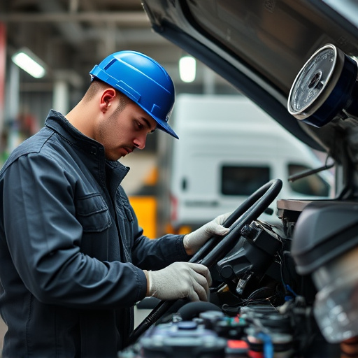 auto technician working