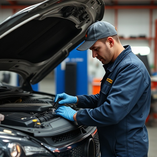 auto technician working
