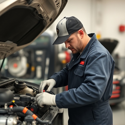auto technician working